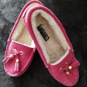 Sperry fur top-sider pink size 6